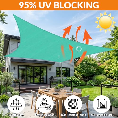 Image of KANAGAWA 23'X23' Sun Shade Sail Turquoise Curved Square Customizable