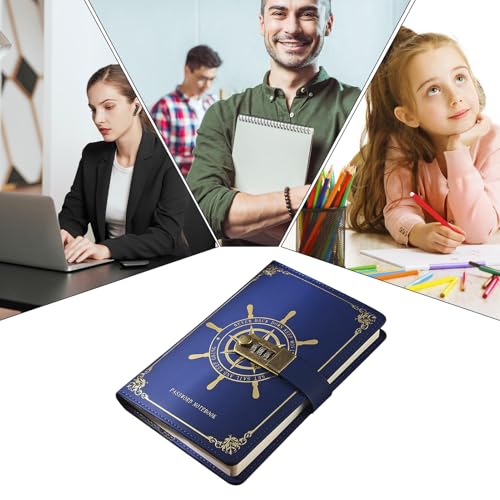 Carnet de notes journal en cuir avec fermeture codée pour adulte - 4
