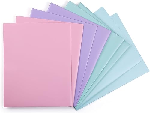 Mintra Office Carpetas de bolsillo de polietileno (pastel, 8 unidades)