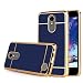 TabPow LG Aristo Case, Electroplate Slim Glossy Finish, Drop Protection, Shiny Luxury Case For LG Phoenix 3 / LG K8 2017 / LG Fortune / LG Risio 2 - Royal Blue Gold