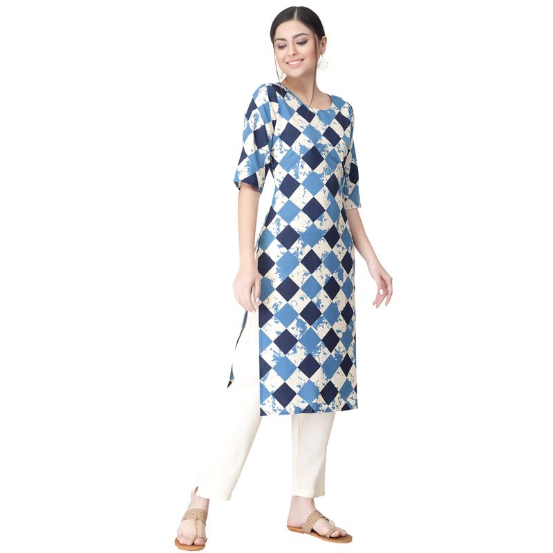 Image of Pinkmint Kurta for Women Different Digital Printed Crape Kurti Casual Wear Regular Fit Kurta