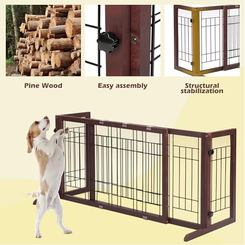 COZIWOW Dog Gate Indoor,71โณ Dog Gates for Doorways Extra Wide, Free Standing Pet Gates for Doorways No Drilling for Stairs, Wooden Safety Gate for Dogs, Puppy Gates for Small to Medium-Sized Dog,Brown COZIWOW Dog Gate Indoor,71โณ Dog Gates for Doorways Extra Wide, Free Standing Pet Gates for Doorways No Drilling for Stairs, Wooden Safety Gate for Dogs, Puppy Gates for Small to Medium-Sized Dog,Brown