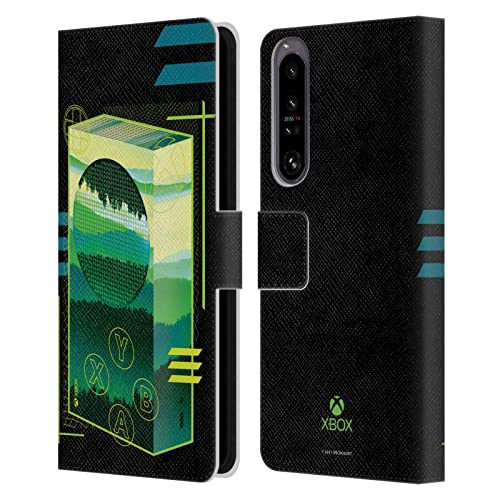 Head Case Designs sous Licence Officielle Xbox Console Series S Coque en Cuir à Portefeuille Compatible avec Sony Xperia 1 IV