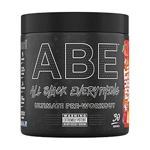 Applied Nutrition ABE Pre Workout – All Black Everything Pre Workout Powder, Energy & Physical Performance with Citrulline, Creatine, Beta Alanine (315g – 30 Servings) (Fruit Punch)