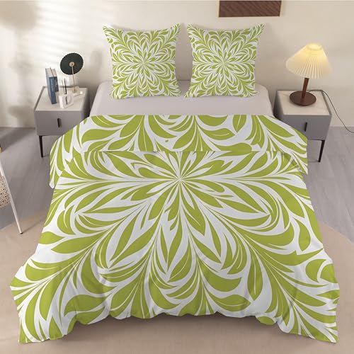 Funda Nórdica Cama 105 Flores, Funda Edredon 200x200 Microfibra Suave, Ropa de Cama Acuarela Bohemio - Funda Nordica Floral y 2 Funda de Almohada 50x75 con Cremallera, Y-970