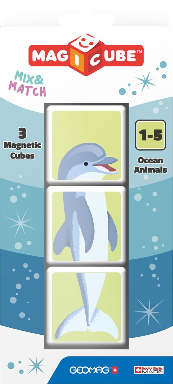 Magicube Ocean Animals - 3 kostki - Gra konstrukcyjna z kostkami magnetycznymi