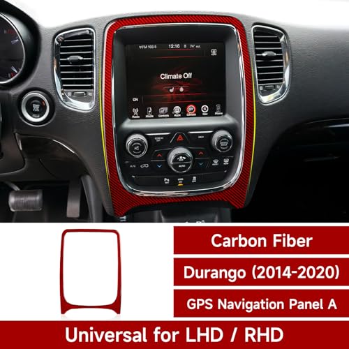 Image of GPS Navigation Panel Cover Decals for 2011-2020 Dodge Durango Accessories Carbon Fiber Stickers