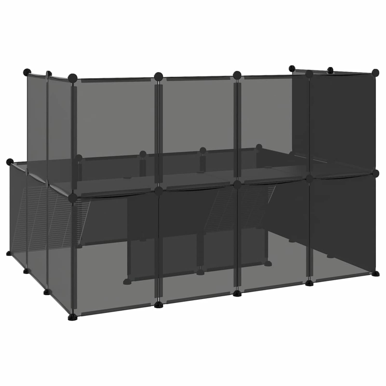 Homgoday Jaula para animales pequeños, negra, 143 x 107 x 93 cm, de polipropileno y acero, decoración de jaula para animales, jaula para pollos exterior para aves de corral, gallineros y conejos