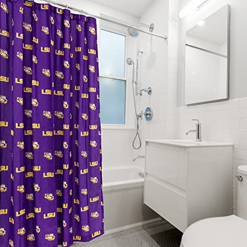 Image of College Covers Everything Comfy LSU Tigers Bright and Colorful Shower Curtain Cover 70 inch x 72 inch