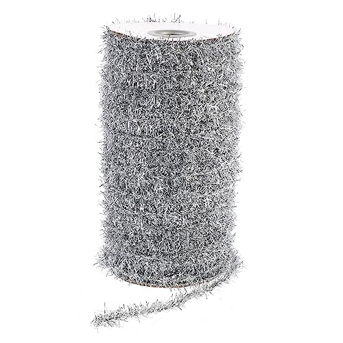 HOODANCOS 1Roll Tinsel Garland for Christmas Tree Metallic Streamer Party Supplies Thin Tinsel Ribbon for Holiday Decorations for Weddings Parties and Festive Events