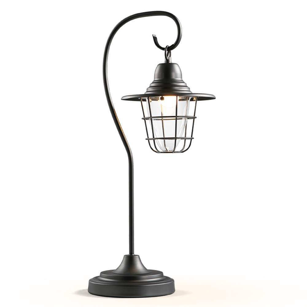 Tischleuchte Retro Schwarz Metall Laterne Lampenschirm Arbeitsplatzlampe Leselampe E27 Vintage Verstellbare Schreibtischlampe Schlafzimmer Nachttisch Lampe Arbeitsplatz-Leuchte