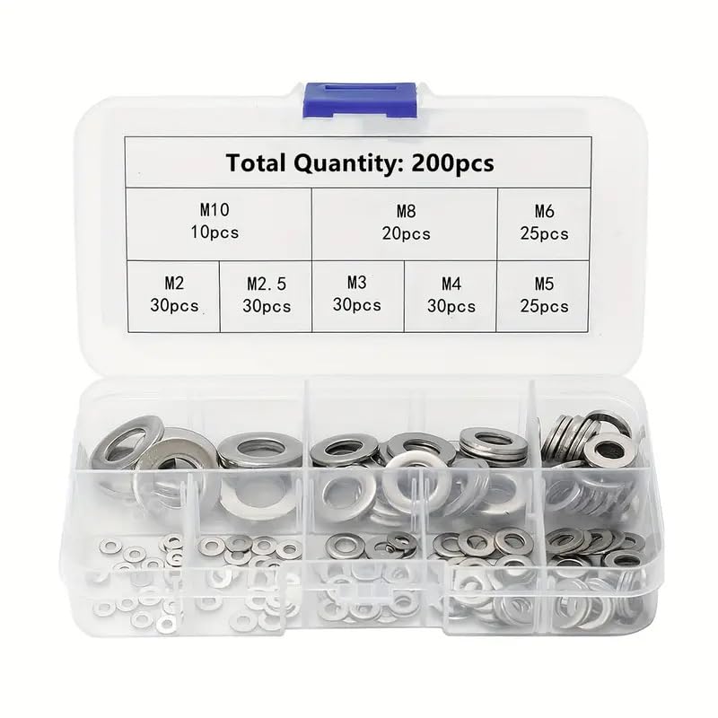 REVHQ Nylon Flat Washers Assortment Kit M2 M2.5 M3 M4 M5 M6 M8 M10 with Case Seal Gasket for Faucet Pipe Water Hose