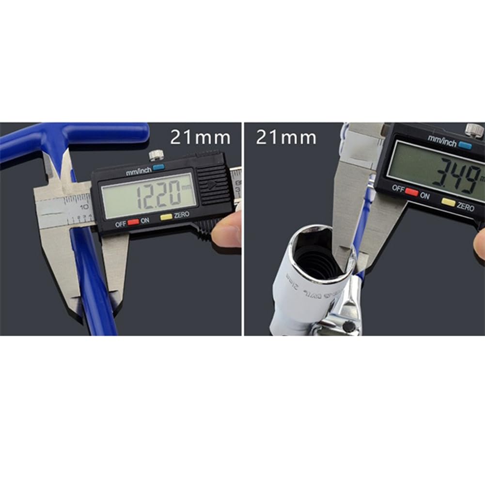 Car Removal Tool T Bar Flexible Spanner Socket Wrench Universal Joint Type 21mm