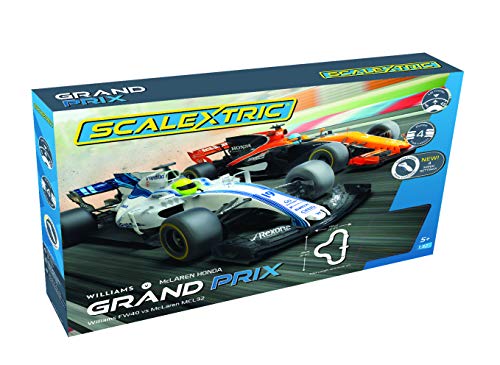 Scalextric Grand Prix Formula One Analog Slot Car Analog 1:32 Race Track Set C1385T