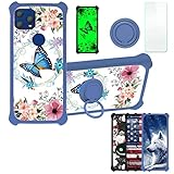 Case for PCD P63L Bengal Case Compatible with PCD P63L Phone Case Cover [with Tempered Glass Screen Protector][PC + TPU 2 in 1][Ring Support] [Luminous Effect] YGL-LHD