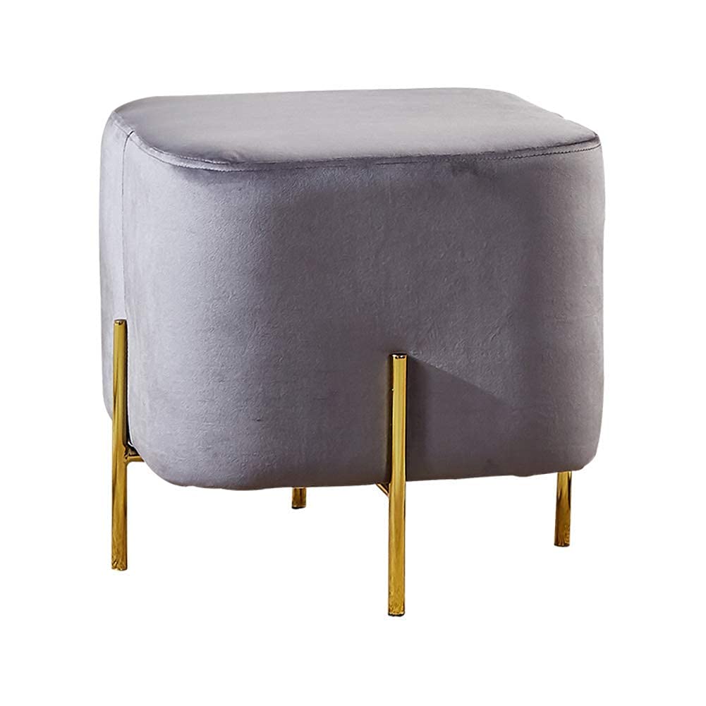 Pouf en velours de luxe avec pieds dorés et finitions haut de gamme