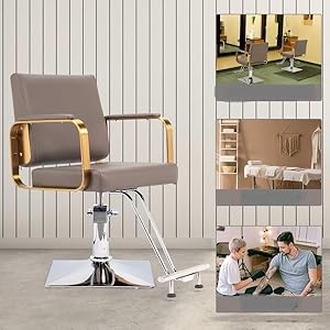 Tattoo Chair Shampoo Salon Equipment, Hair Salon Chair, Height Adjustable Hydraulic Chair Beauty 360 Degrees Rolling Swivel Hair Salon Equipment for Hair Stylist Women Man (Gray)