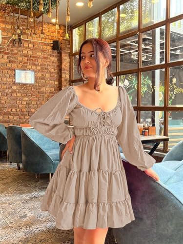 Image of Leriya Fashion Mini Dress for Women | One Piece Dresses for Womens | Stylish Dress for Woman |Mini Dresses Rayon for Women Stylish |Summer Casual Outfit Wear Events, Date & Evening Look