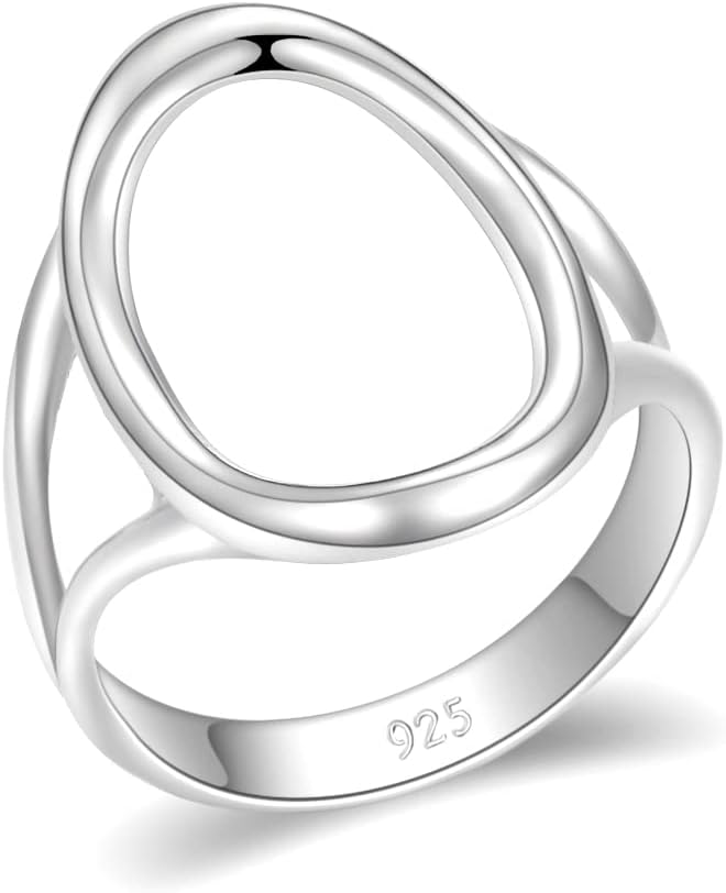 MINDDHA Sterling Silver Circle Ring - Handmade Infinity Band - Dainty Karma Ring for Women - Ideal Gifts for Anniversary, Birthday, Special Occasions - 3.8mm Width, Size 4-12