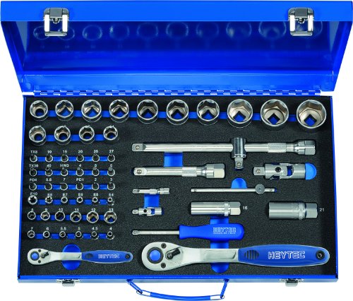 Heytec Heyco 50883301683 1/2 inch en 1/4 inch steeksleutelset, 61-delig