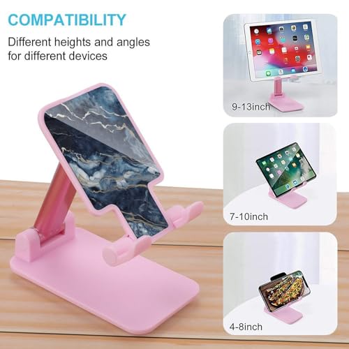 Support téléphone pliable bureau marbre bleu marine universel - 3