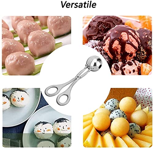 SVS ONLINE Stainless Steel Meat Ball Maker, Cake Pop Maker, Melon Baller Meatball Maker Non Stick Spoon New Steel Meat Balls Fish Rice Ball || 2