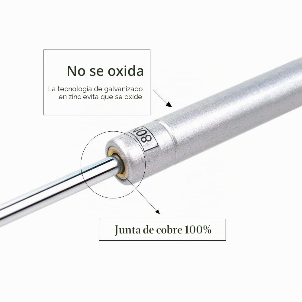 Pistones a Gas, 2 Piezas Amortiguador de Gas para Puertas Elevables 80N/8kg, Muelles de Gas, Bisagras Resorte para Muebles Cocina, Armario, Cajas, Caravana, con Tornillos