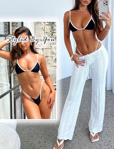 Image of OZICERD String Bikini Tops for Women Bathing Suit Swim Tops Sexy Triangle Bikini Top Black