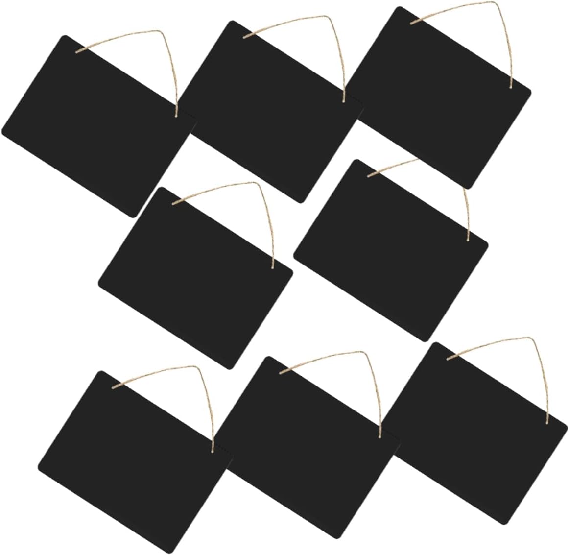 8pcs Wooden Blackboard Sign Lanyard Vintage Hanging Chalkboard for Flower Store Price Display