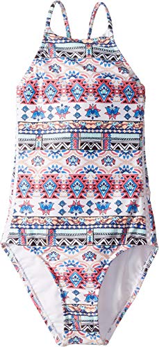 Image of Seafolly Girls' High Neck Tank One Piece Swimsuit with Criss Cross Back