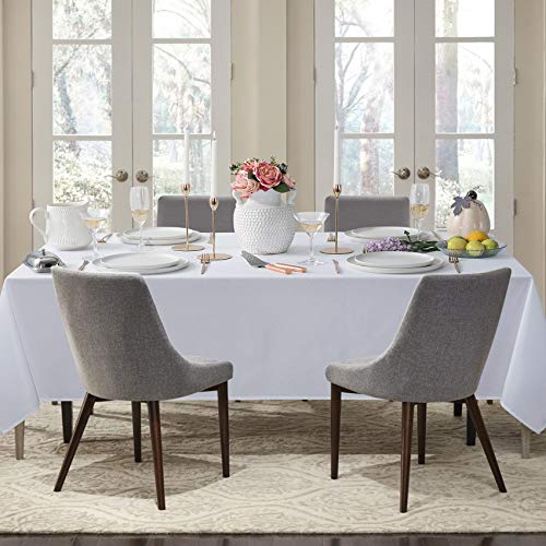 Jadd Rectangle Jacquard Table Cloth Classic Chevron Patten Spillproof Water Resistant Cotton Poly Fabric Tablecloth Wrinkle Proof Washable Table Cover For Party Dinner Outdoor 60X102 Inch White #TOP6