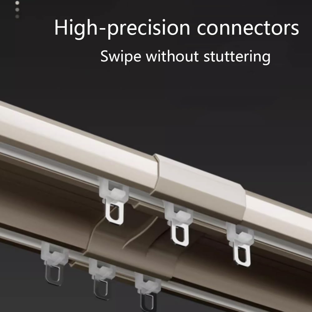 NILZA Vorhangschiene Schienensystem Deckenbefestigung 100 300cm Deckenschiene Aus Aluminium Gardinenschiene Doppelte Deckenhalterung Für Raumteiler (Color : Champagne, Size : 100cm)