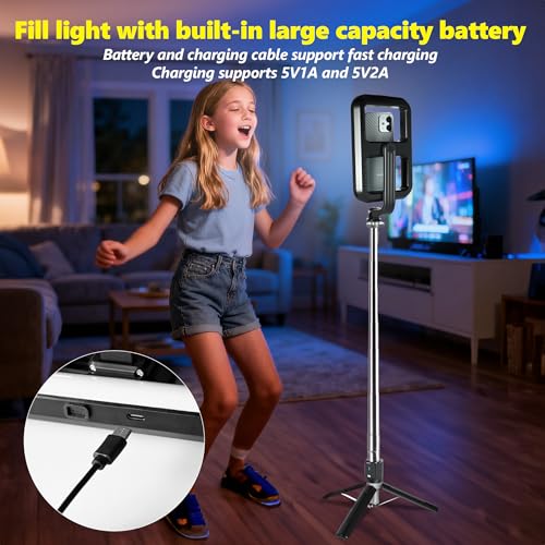 Lampe circulaire selfie LED trépied de table diffusion live - 5