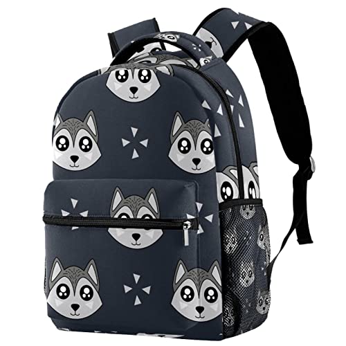 Sac à dos de voyage avec porte-bouteille et motif loup sauvage