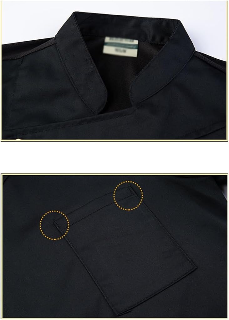 Vista 5 de Chef Uniform for Women Men Chef Jacket Short Sleeve Lightweight Chef Coat Comfortable for Kitchen Cooking