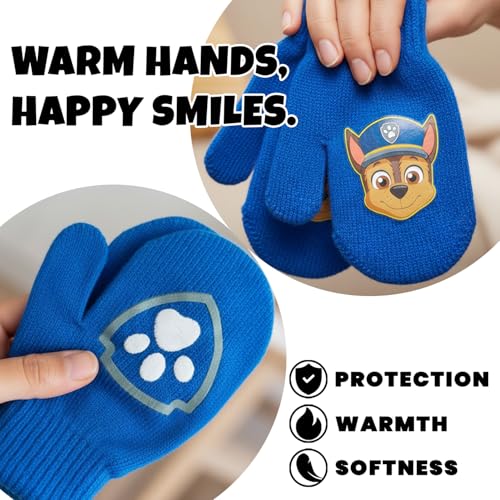 Image of Nickelodeon Boys Paw Patrol Winter Hat, 2 Pair Gloves or Mittens (Toddler /Little Boys)