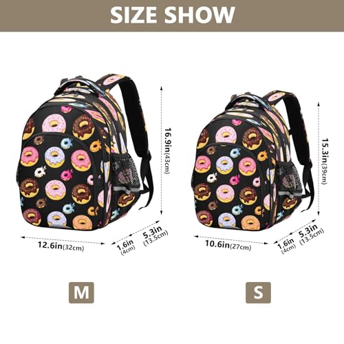 Colorful Donuts Kids Backpack for School Ages 8-14, Backpack Elementary School4