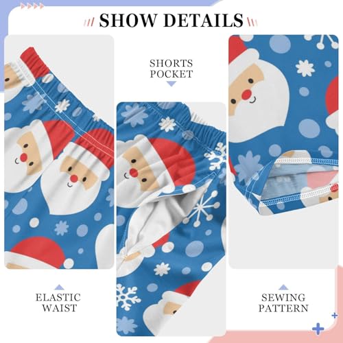 Boys' Pants Christmas Cute Santa Snowflake Long Bottoms Jogger Pants Elastic Waist Trousers with Pockets S-XL4