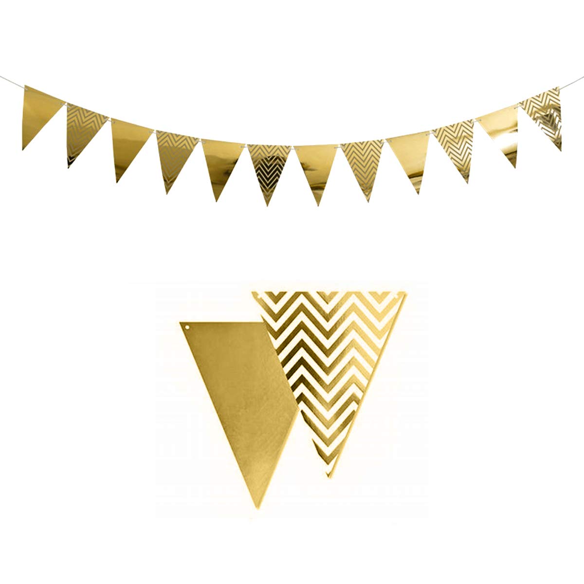 Rozi Decoration® Party Bunting Flags Banner for Kids Room, Play School Decoration, Birthday Party, Baby Shower (Golden) Set of 1 (B089W7NY7T) Amazon Price History, Amazon Price Tracker