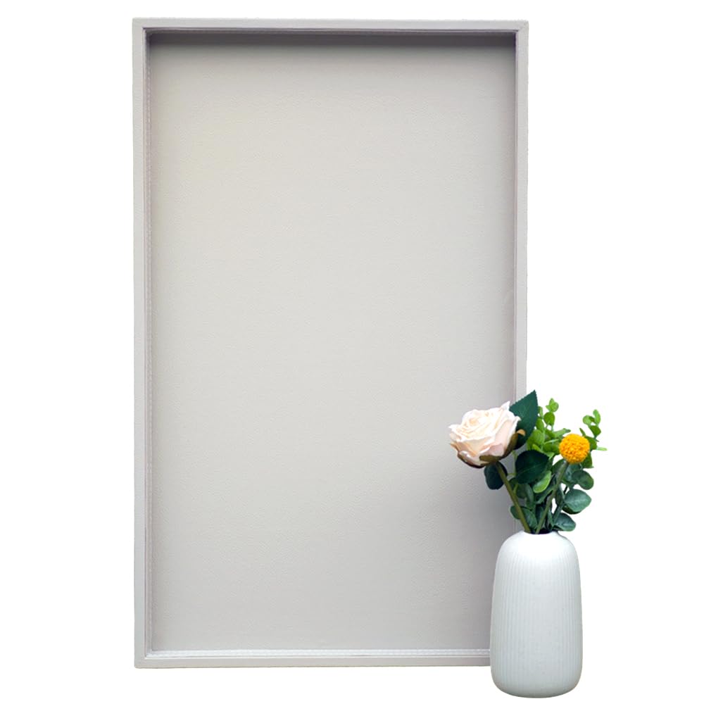 Galopgen 25 * 15 Inch Rectangular Ottoman Tray | Textured PU Leather, Waterproof & Heat-Resistant Storage for Coffee/Dining Tables, Sofa, Bed,