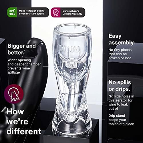 Vintorio Wine Aerator Omni Edition - Premium Decanter for Wine Lovers - with Gift Travel Pouch and Stand