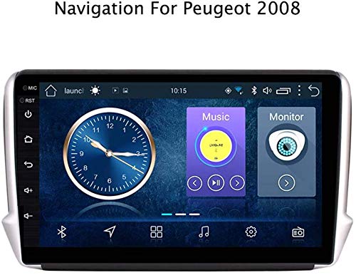 WY-CAR Android 8.1 para Peugeot 2008 208 2014-2018 Quad-Core 9" HD Pantalla táctil In Dash Car DVD con GPS Sat Nav USB FM 4.0 Bluetooth WiFi USB