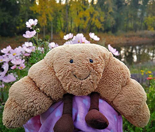 EASELR WeightedPlush 9" Croissant Plush Cute Smile Croissant Bread Pillow Stuffed Animals Funny Soft Food Plushies Toy for Gifts for Kids Birthday - Image 5