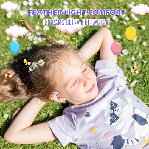 Seflorgo Latest Bluetooth V5.4 Kids Headphones - Cute Panda Open Ear Headphones with Mic for School Tablet Car Trip, Safe 85db Volume Limit Protect Children Hearing for Boys and Girls (Pink) - Image 4