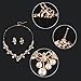 EVER FAITH Women's 1920s Vintage Costume Jewelry, Simulated Pearl Vine Leaf Bowknot Wedding Party Necklace Earrings Set Gold-Tone