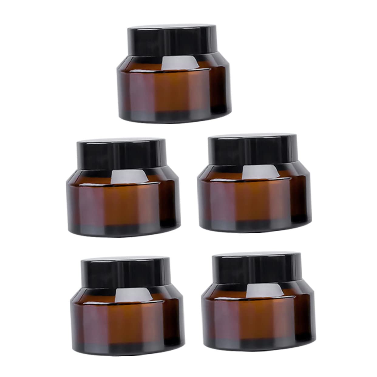 FOMIYES 5pezzi Bottiglie in Vetro Marrone Vuote da Viaggio Barattoli per Crema di Contenitori per Cosmetici Resistenti alla Luce Adatti per Viso Unguenti e Altri Prodotti per Cura