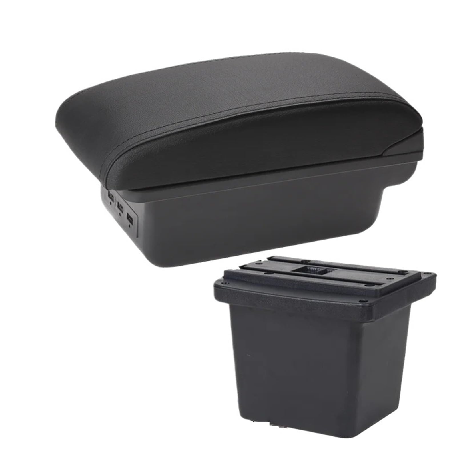 Ggwqoops Car Armrests For Hyundai For Elantra For Touring I30 FD I30cw 2007-2011 Car Armrest Storage Box Accessories Retrofit Armrest Box(B2 Black line 3USB)