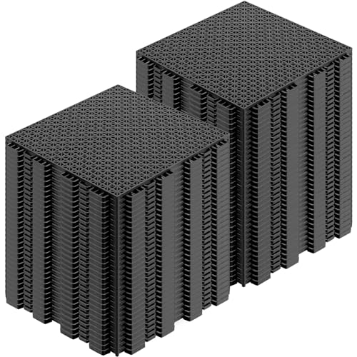 Huwena 100 Pack Rubber Floor Tiles Interlocking Tiles...