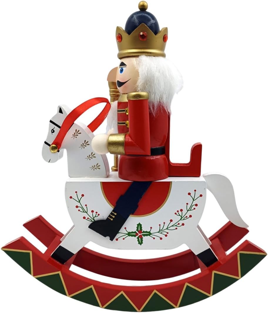 Traditional Wooden Nutcracker Figurine Large Hand-Painted Christmas Nutcracker Soldier Table Centerpiece Festive Home Shelf Decoration
