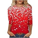 Occasion : joli t-shirt à col en V en forme de cœur pour la Saint-Valentin, pour la randonnée, les vacances, l'aventure, la rue, les fêtes, les sorties nocturnes, le travail, l'extérieur, la vie quotidienne, le travail, les fêtes, les vacances, cadeau spécial pour mère, fille, petite amie, tante, épouse, sœur, amis, enseignant.